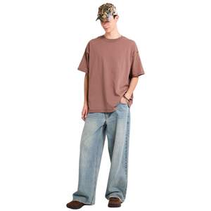 T-shirt surdimensionné personnalisé pour homme, 100 % coton, coupe ample, col rond, streetwear de luxe, t-shirt uni, grande taille pour homme - Product Image 5