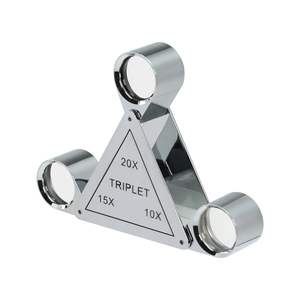 Lupa de Joyería Triangular Plegable 3 en 1 |   Lupa de triple lente 10x/15x/20x para sellos, monedas, antigüedades y coleccionistas (OEM) - Product Image 1