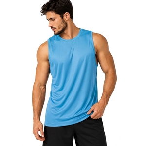 Camiseta sin Mangas Azul para Hombre, Chaleco Deportivo, Camiseta de Entrenamiento Muscular, Ropa Casual - Product Image 3