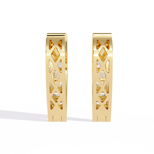 Fashion Designer Princess Cut Lab Grown Diamond 14K Gold IGI Certified <b>Earring</b> <b>Tops</b> for Gift Party & Anniversary - Product Image 4