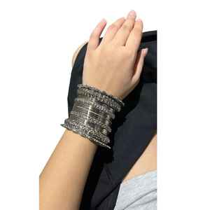 Professional Handcrafted Silver Plated Pearl High-grade Customizable Colors Sizes Kashmiri Ghungaro <b>Bangles</b> Churiyan <b>Sets</b> Trendy - Product Image 1