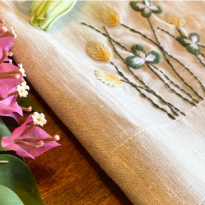 Juegos de servilletas bordadas de lino biodegradable respetuosas con el medio ambiente suave y cómodo reutilizable cocina cena sostenible 100% algodón moderno - Product Image 5