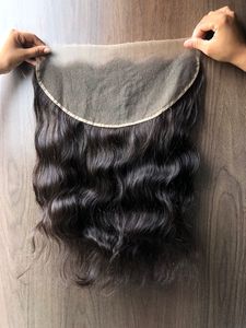 Peluca de Cabello Humano Ondulado Frontal HD 13x6 de Calidad Premium, 100% Virgen Sin Procesar, Color Negro Jet, de Origen Indio, para Mujer - Product Image 5