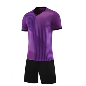 Ensemble d'uniformes de football personnalisés 100 % polyester, imprimé numérique floral, séchage rapide, col en V, manches courtes, taille élastique, kit sportif d'équipe OEM - Product Image 2