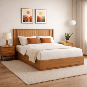 Minimalist Wooden Platform <b>Bed</b> Frame Solid Wood Bedroom Furniture Wholesale Custom Design OEM ODM Service - Product Image 5