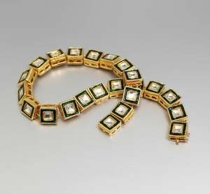 Conector Ovalado de Aleación Chapado en Oro de 18K con Cristales Golden Meena Kaari, Tamaño 11x11mm, Componentes para Joyería y Collares, Venta al por Mayor - Product Image 3