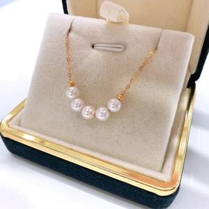 Collier en perles blanches australiennes plaqué or 18 carats de haute qualité, design tendance avec chaîne à fleurs légèrement complexe - Product Image 2