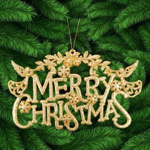 Décoration de Noël et du Nouvel An, rouge, or, vert, champagne doré, champagne argenté, sable doré, argent acrylique, ornement joyeux Noël - Product Image 5