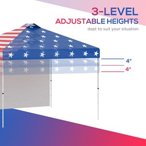 Kaleidoscope Party Pavilion 10FT Pop up <b>Canopy</b> with Sidewall Wheels Adjustable Height Pop up <b>Tent</b> for Outdoor Events - Product Image 4
