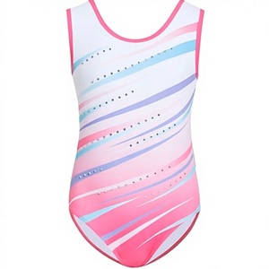 Nuevo Leotardo de Gimnasia 2026 para Competencia y Entrenamiento, Verde con Decoración de Pedrería y Estampado por Transferencia Térmica - Product Image 2