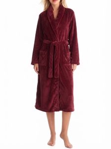<b>Women</b> V Neck Knee Length Spa <b>Robe</b> Lightweight Bathrobe Adjustable Drawstring Soft Home Wrap - Product Image 6
