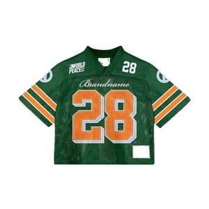 Camiseta de Fútbol Americano Vintage para Hombre, Diseño Personalizado, Estilo Holgado, Cuello en V, Corta, Transpirable, para Deportes de Verano - Product Image 1