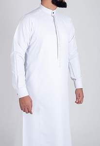 Vêtements ethniques élégants de haute qualité, vêtements musulmans, thawb coupe classique, blanc, thobes pour hommes, vêtements islamiques, taille personnalisée, faible MOQ - Product Image 3