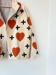 Handmade 100% Cotton Velvet Suzani Kimono Jacket | Winter Breathable Eco-Friendly Quilted Boho Design Embroidery <b>Covered</b> <b>Buttons</b> - Product Image 2