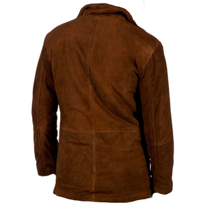 Men Genuine Sheepskin <b>Suede</b> Leather <b>Jacket</b> Brown Custom Made Western <b>Biker</b> <b>Jacket</b> - Product Image 2