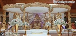 Tamil Wedding Manavarai Fiberglass Mandap UK Australia Modern Detachable Hand Carved Pillars South Indian Wedding Mandap - Product Image 4