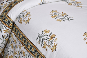 Parure de draps en coton bio 200 fils, imprimé floral, style Asie du Sud-Est, avec taies d'oreiller, pour la maison et la chambre - Product Image 4