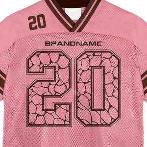 Camiseta deportiva Glory Custom de malla rosa, estilo streetwear, holgada, transpirable, estilo hip hop, corta, unisex. - Product Image 3