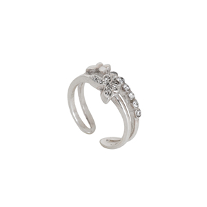 Anillo de Plata de Ley 925 Hecho a Mano con Diseño de Flor y Mariposa - Joyería Ajustable para Mujeres y Niñas para Usar en Bodas y Fiestas - Product Image 2