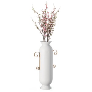 <b>White</b> Double <b>Side</b> Curved Design Vase Decorative <b>Table</b> Vase Perfect For Living Room Dining Home Decor And Modern Styling Accent - Product Image 6