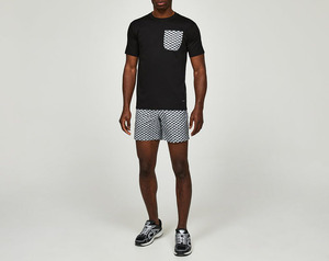 Men's Short Sleeve T-<b>Shirt</b> With <b>Geometric</b> Pocket Pattern Regular Fit O-Neck Casual Jersey Knitted Top - Product Image 1