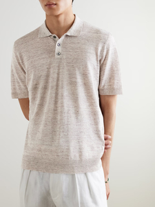 Polo de Punto de Manga Corta para Hombre, Algodón, Color Sólido, Casual, Puños Acanalados, Diseño con Botones, Antipilling, Corte Regular, Personalizable - Product Image 1