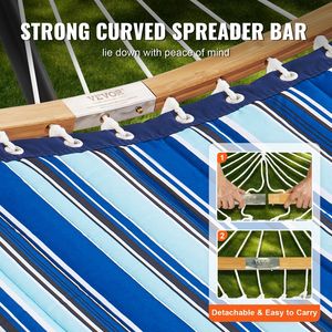 Amaca autoportante per esterni per due persone La capacità di 480 libbre include supporto per barra di Spreader curvo cuscino di trasporto portatile staccabile - Product Image 4