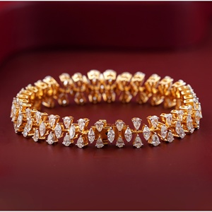 14K Rose <b>Gold</b> Pear Marquise Lab Grown Diamond Tennis Bracelet-7.71 CT - Product Image 2