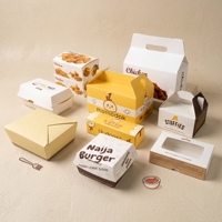 Boîte de poulet frit jetable Boîtes d'emballage alimentaire en papier biodégradable Vente en gros Boîte d'emballage alimentaire à emporter