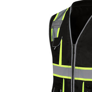 Chaleco de Seguridad al por Mayor 100% Poliéster para Hombre, Chaqueta de Seguridad Reflectante Negra para el Trabajo, Chaleco de Trabajo para Hombre con Características de Seguridad - Product Image 5