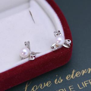 Pendientes de Plata de Ley S925 con Perlas de Agua Dulce de 6-7 mm, Blancas, de Luz Intensa, Casi Impecables, Estilo Circular Simple para Mujer - Product Image 3