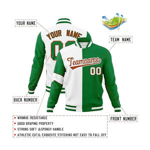 <b>Lightweight</b> Custom Men's Varsity Baseball Letter <b>Jacket</b> Blue Yellow Stand Collar Stitched Text Logo Breathable <b>Summer</b> - Product Image 3