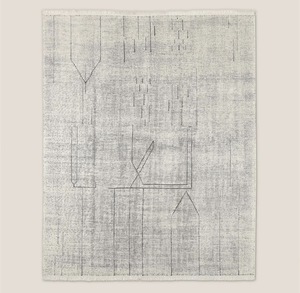 Textured Dhurrie <b>Rug</b> Modern Flat Weave Cotton Wool Area <b>Rug</b> <b>Black</b> & Ivory Geometric Carpet Artisan Handwoven Floor <b>Rug</b> - Product Image 3