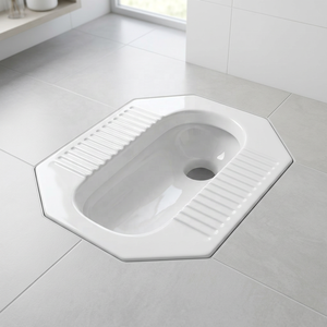 WC à la turque en céramique Vistaar White Diamond, style oriental, pour l'exportation sur le marché du Golfe - Product Image 1