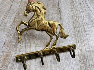 Horse Shape Gold Brass <b>Key</b> Holder <b>Wall</b> Mounted <b>Hook</b> Organizer For Door Side Daily Use Essentials And Home Car <b>Keys</b> Use - Product Image 4