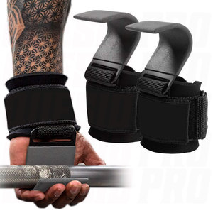 Heavy Duty Neoprene Weightlifting Hooks Adjustable Wrist Support <b>Straps</b> Non Slip Grip for Deadlifts Pull Ups Shrugs Gym Training - Product Image 3