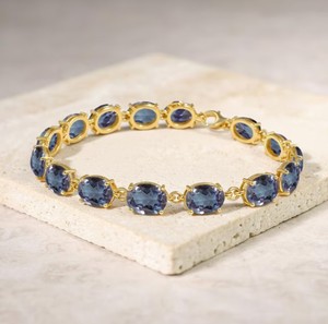 Alexandrite Stone Oval Cut Luxury Charm <b>Bracelet</b> Women 925 Sterling Silver Gold June Birthstone Elegant Jewelry Party - Product Image 1