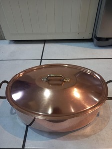 Highest Quality Copper Soup Pot with Lid Double Handle Oven Safe for Gas and Induction Cooker Classic Design - Product Image 3