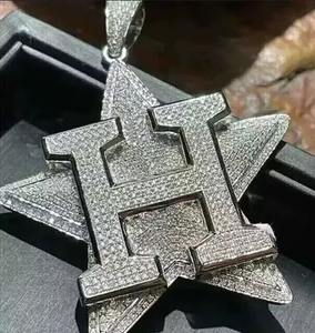 Colgante de Plata 925 con Letra Personalizable y Moissanita Real de 4ct, Amuleto de Diamante para Hombre, Ideal para Fiestas, Colgantes y Amuletos Finos - Product Image 2