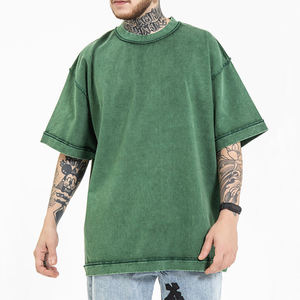 T-shirt ample et oversize personnalisé pour homme, style décontracté, coupe carrée, effet vieilli, délavé, design vintage, épaules tombantes, couleur unie - Product Image 6