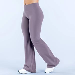 Leggings évasés taille haute pour femmes, effet push-up, personnalisables avec logo, pour le sport, la gym et le yoga – Fabrication CIYING - Product Image 3