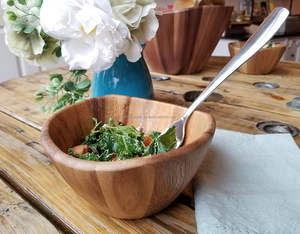 Bol à salade de fruits en bois écologique, design moderne en forme de vague, fait à la main, nouvelle arrivée, best-seller pour la maison et la cuisine - Product Image 6