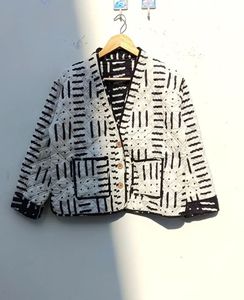 Block Printed Cotton Quilted <b>Jacket</b>: Boho Handmade Women's Coat - Product Image 1