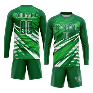 Ensemble d'uniformes de football vert personnalisé entièrement sublimé, maillot et short respirants, kits de football à séchage rapide pour hommes, jeunes et enfants - Product Image 2