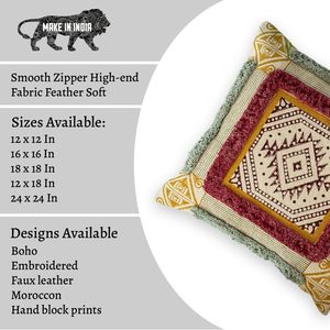 Sophisticated Global-Inspired Decorative <b>Cushion</b> <b>Cover</b> with Rich Multi-Layered Textures - Product Image 5