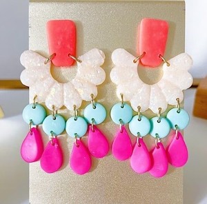 Trendy Epoxy Resin Chandelier Earring For Party Event Festive Hand Polished Women Fashion Lucite Dangle Party Jewelry <b>Accessory</b> - Product Image 6