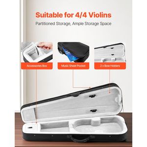 Custodia per violino 4/4 in nylon, impermeabile, leggera, portatile, da viaggio, con fodera in peluche, doppia protezione per strumento musicale - Product Image 3