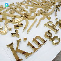 Letrero 3D de Acero Inoxidable Espejo de Alta Calidad, Sin Iluminación, Brillante, con Letras en Relieve, para Nombre de Marca, Empresa, Estudio o Negocio