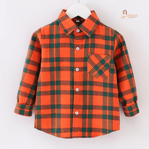 Camisa a Cuadros de Manga Larga para Niños, 100% Algodón, Informal, Transpirable, Ecológica, para Primavera y Otoño - Product Image 1