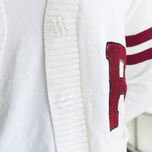 Wholesale Custom Knit Winter Breathable School Students Retro Embroidery Chenille Patches Letterman Varsity <b>Cardigan</b> <b>Sweater</b> Men - Product Image 3